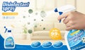 Disinfectant spray ad template Royalty Free Stock Photo