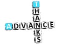 3D Advance Thanks Crossword text