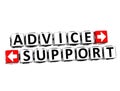 3D Advice Support Button Click Here Block Text