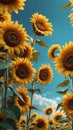 3d aesthetic image of summer with sunflowers for wallp ai generated Royalty Free Stock Photo