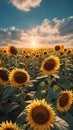 3d aesthetic image of summer with sunflowers for wallp ai generated Royalty Free Stock Photo
