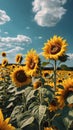 3d aesthetic image of summer with sunflowers for wallp ai generated Royalty Free Stock Photo
