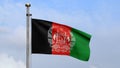 3D, Afghan flag waving on wind. Close up of Afghanistan banner blowing soft silk