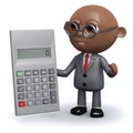 3d African American businessman does the sums