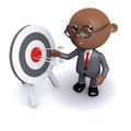 3d African American businessman hits his target