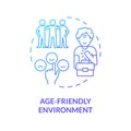 2D age friendly environment thin line concept Royalty Free Stock Photo