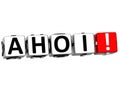 3D Ahoi block text on white background Royalty Free Stock Photo