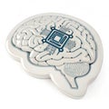 3D Ai Brain icon isolated on white background Royalty Free Stock Photo