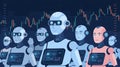 3D AI crypto trading bots on a digital stock market platform.