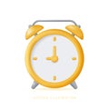 3d alarm clock, social media, countdown, or reminder concept. 3D vector icon, isolated on white background Royalty Free Stock Photo