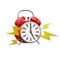 a 3d Alarm Clock Ticking illustration isolated on a white background