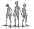 3D aliens in a group