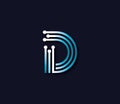 D Alphabet Connection Logo Design Concept