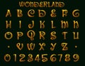 Wonderland victorian brass alphabet 3D Illustration