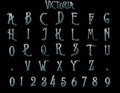 Victoria victorian metal alphabet  3D Illustration Royalty Free Stock Photo
