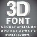 3D Alphabet and Numbers Royalty Free Stock Photo