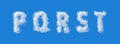 3d alphabet, p q r s t, uppercase letters made of clouds, 3d rendering, smoke