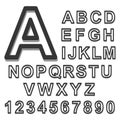 3d Alphabet set black font on a white background. Vector illustration