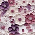 Intricately Detailed 3d Flower Mural In Shades Of Purple And Pink Royalty Free Stock Photo