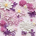 Colorful Paper Floral Pattern With Hyper-realistic Details Royalty Free Stock Photo