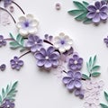 Beautiful Paper Cut Flowers On White Background - Mandy Disher Royalty Free Stock Photo