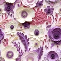 Intricate Handmade Paper Flower Design On Purple Background