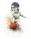 3D American football player touchdown Royalty Free Stock Photo