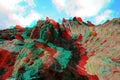 3D Anaglyph, geologic strata