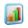 3D Analytics Chart Icon Isolated on White Background Royalty Free Stock Photo
