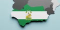 3d Andalucia region flag and map Royalty Free Stock Photo