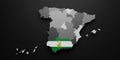 3d Andalucia region flag and map Royalty Free Stock Photo