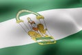3d Andalucia region flag Royalty Free Stock Photo