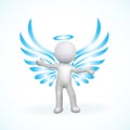 3D Angel logo image vector template Royalty Free Stock Photo