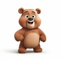 3d Animated Cartoon Character: Brown Bear In Forest