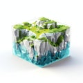 Ultra Detailed Cube Shaped Landscape: A Faceted Nature Exploration