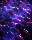 3D animated multi-layer floating hexagon tiles background with circuits Royalty Free Stock Photo