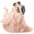 Elegant Couple In Ball Gown Organic Sculpting And Photo-realistic Techniques