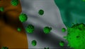 Corona Virus Outbreak with Cote Ivoire Flag - Coronavirus Concept