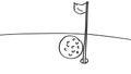 Golf hole in one par 3 drawing 2D Animation