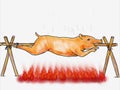 Roast Pig Lechon Roasting Color Drawing Royalty Free Stock Photo