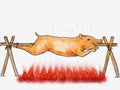 Roast Pig Lechon Roasting Color Drawing