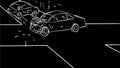 Car Crash at Intersection Drawing 2D Animation