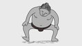 Sumo Wrestler Stomping 2D Animation