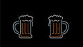 Beer Toasting Neon Sign 2D Animation