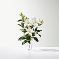 Minimal Retouching: Lilies In Clear Vase On Bright Table