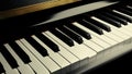 3D animation of piano playing. Design. Piano keys play themselves. Ghostly playing on keys of realistic piano. Music and