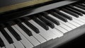 3D animation of piano playing. Design. Piano keys play themselves. Ghostly playing on keys of realistic piano. Music and