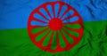 3d animation of an Romani flag