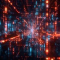 A 3D animation of a visionary bug morphed with a digital computer featuring an intricate circuit pattern