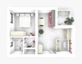 3D Apartment Royalty Free Stock Photo